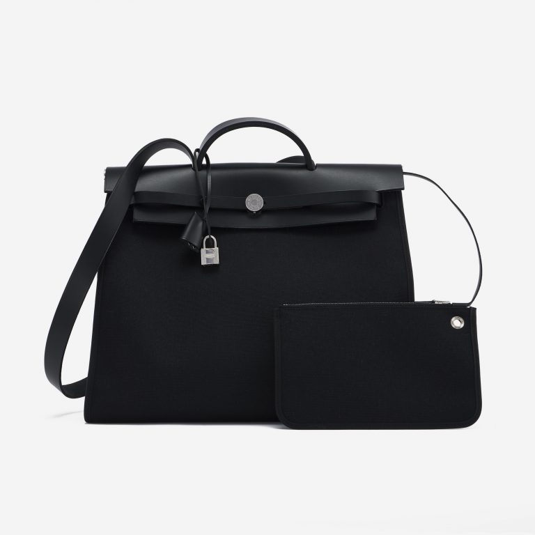 Hermès Herbag 39 Vache Hunter / Toile Militaire Black