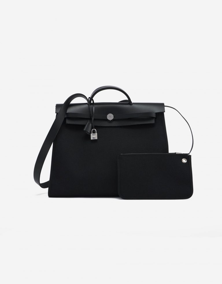 Hermès Herbag 39 Vache Hunter / Toile Militaire Black