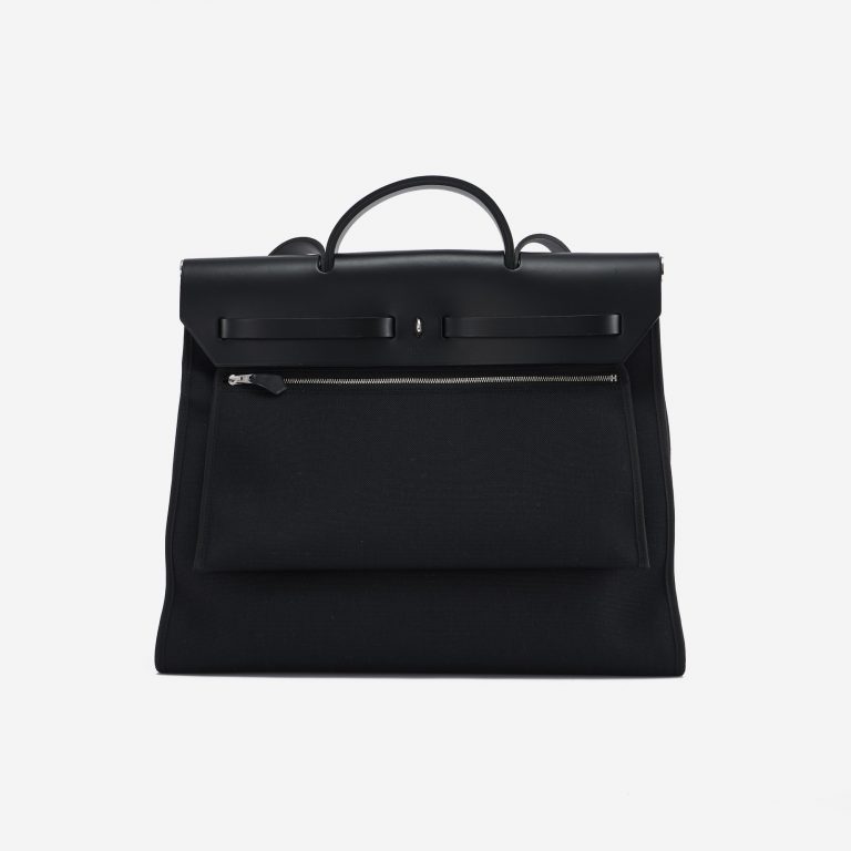 Hermès Herbag 39 Vache Hunter / Toile Militaire Black