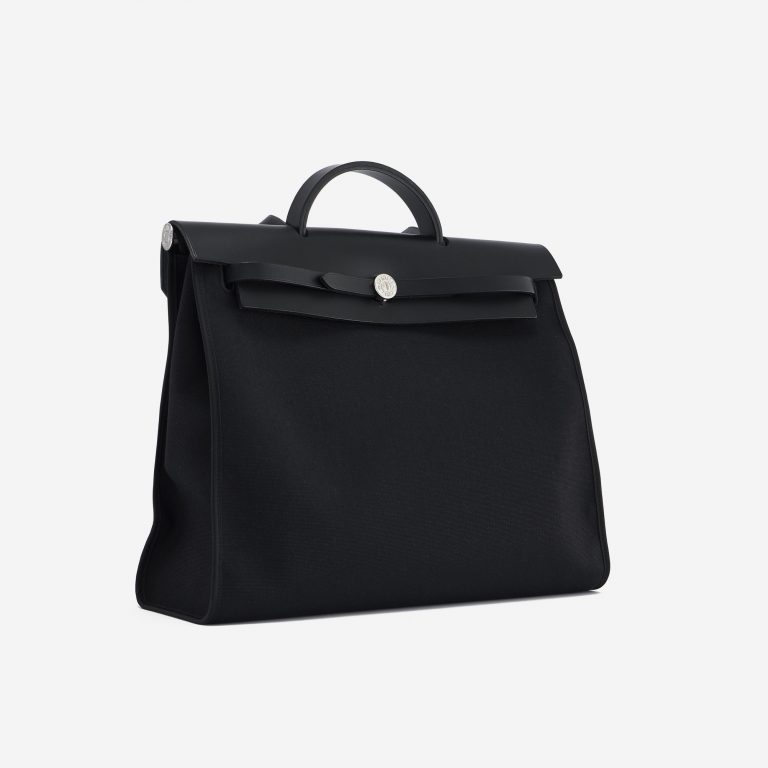 Hermès Herbag 39 Vache Hunter / Toile Militaire Black