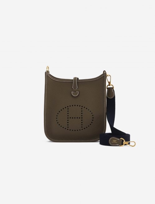 Pre-owned Hermès bag Evelyne 16 Amazone Etoupe / Bleu Indigo Beige, Brown | Sell your designer bag on Saclab.com
