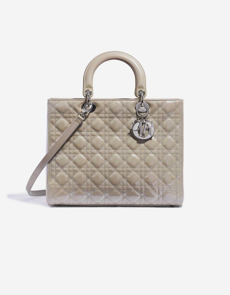 Dior Lady Large Patent Leather Gris