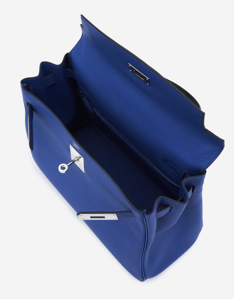 Hermès Kelly 28 Togo Au Trot Bleu Electrique / Indigo / Lime / Vert Fonce