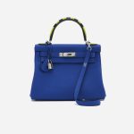 Hermès Kelly 28 Togo Au Trot Bleu Electrique / Indigo / Lime / Vert Fonce