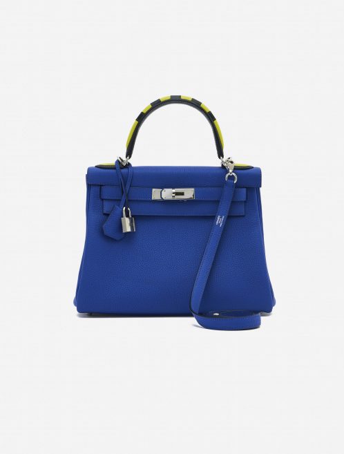 Hermès Kelly 28 Togo Au Trot Bleu Electrique / Indigo / Lime / Vert Fonce