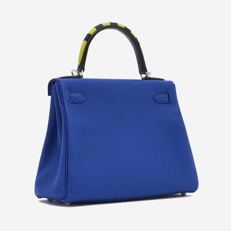 Hermès Kelly 28 Togo Au Trot Bleu Electrique / Indigo / Lime / Vert Fonce