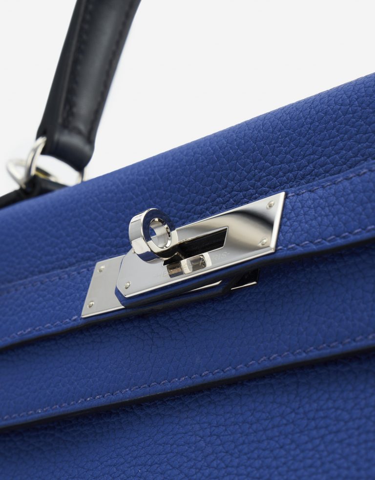 Hermès Kelly 28 Togo Au Trot Bleu Electrique / Indigo / Lime / Vert Fonce