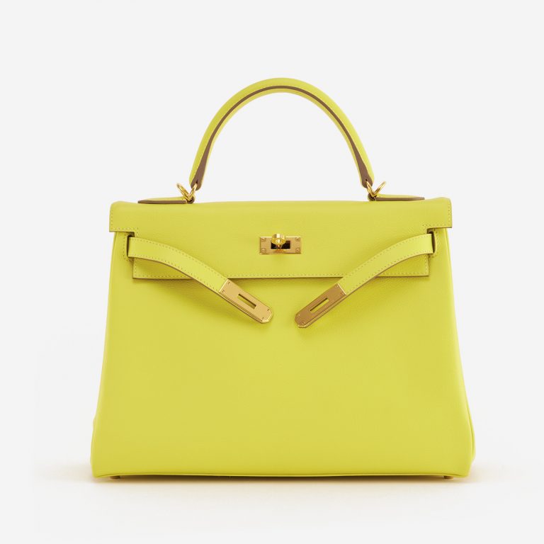 Hermès Kelly 32 Evercolor Lime