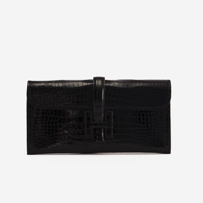 Hermès Jig Elan Crocodile Porosus Black