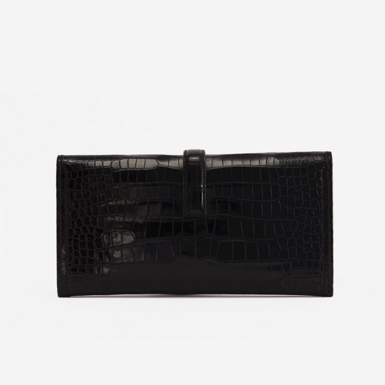 Hermès Jig Elan Crocodile Porosus Black