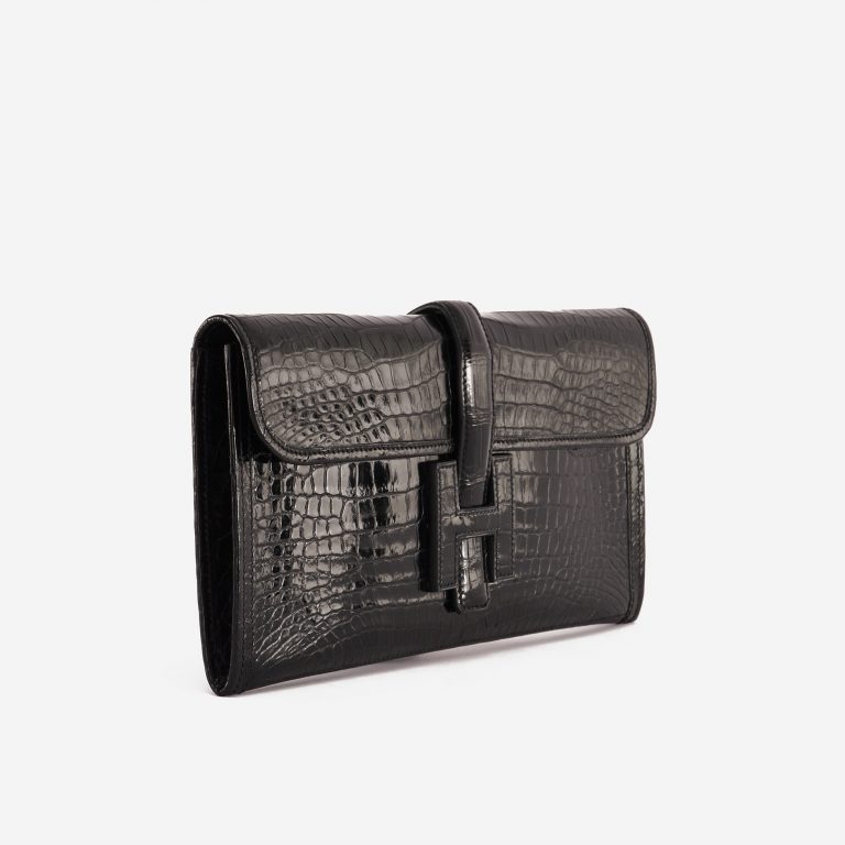 Hermès Jig Elan Crocodile Porosus Black
