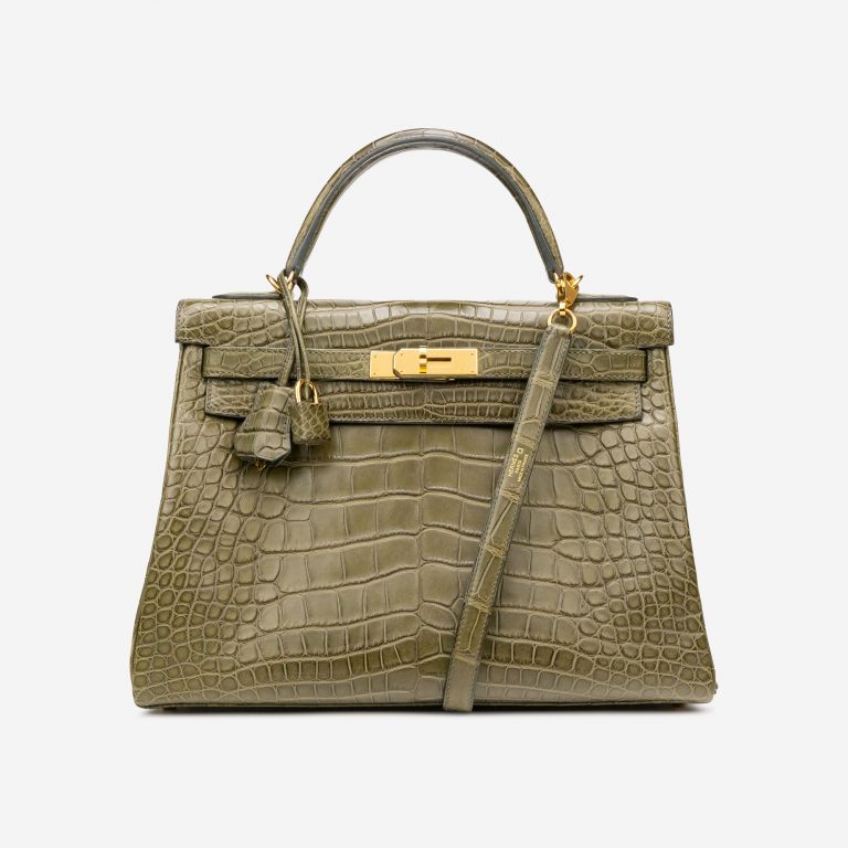 Hermès Kelly 32 Matte Alligator Vert Veronese