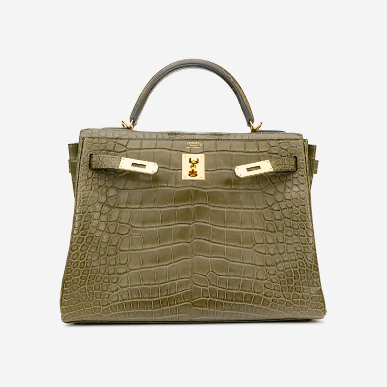 Hermès Kelly 32 Matte Alligator Vert Veronese