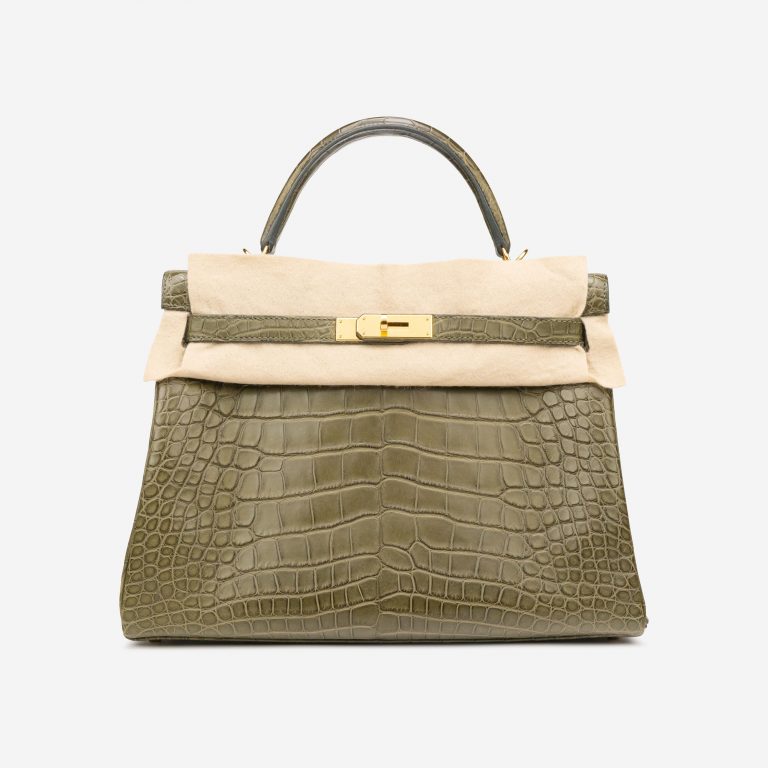 Hermès Kelly 32 Matte Alligator Vert Veronese