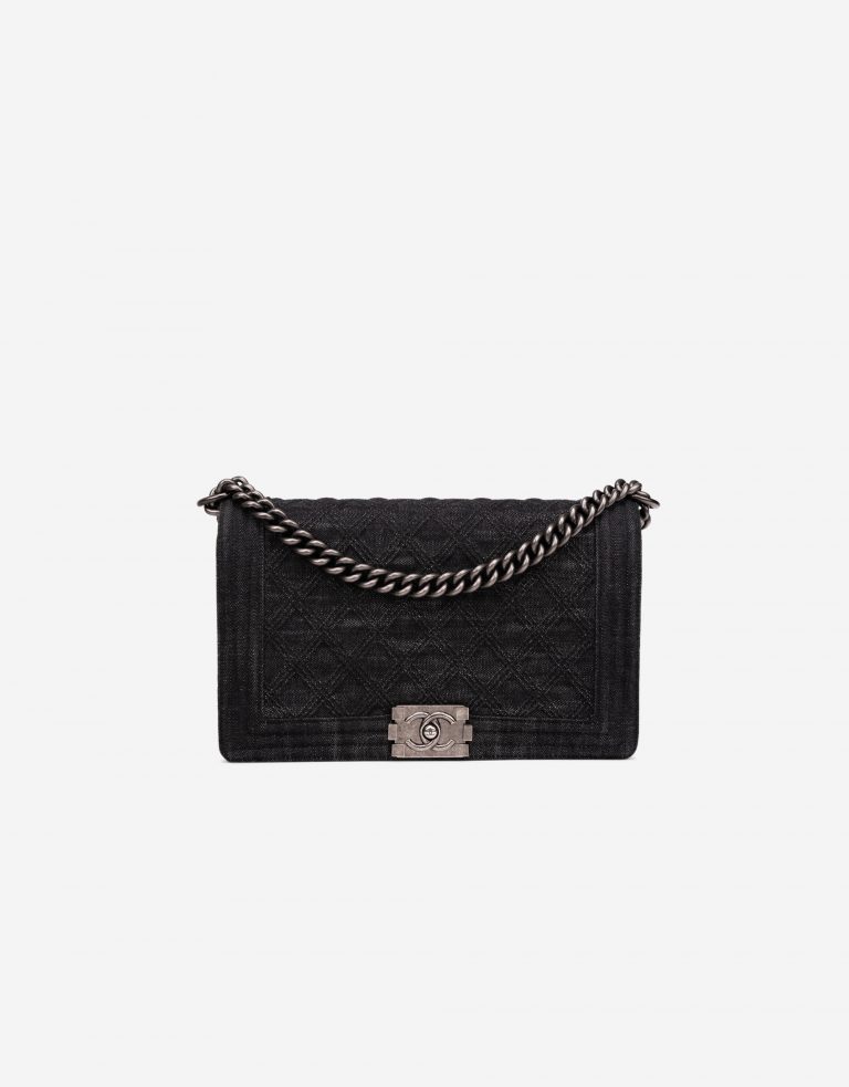 Chanel Boy Medium Denim Dark Blue / Gray