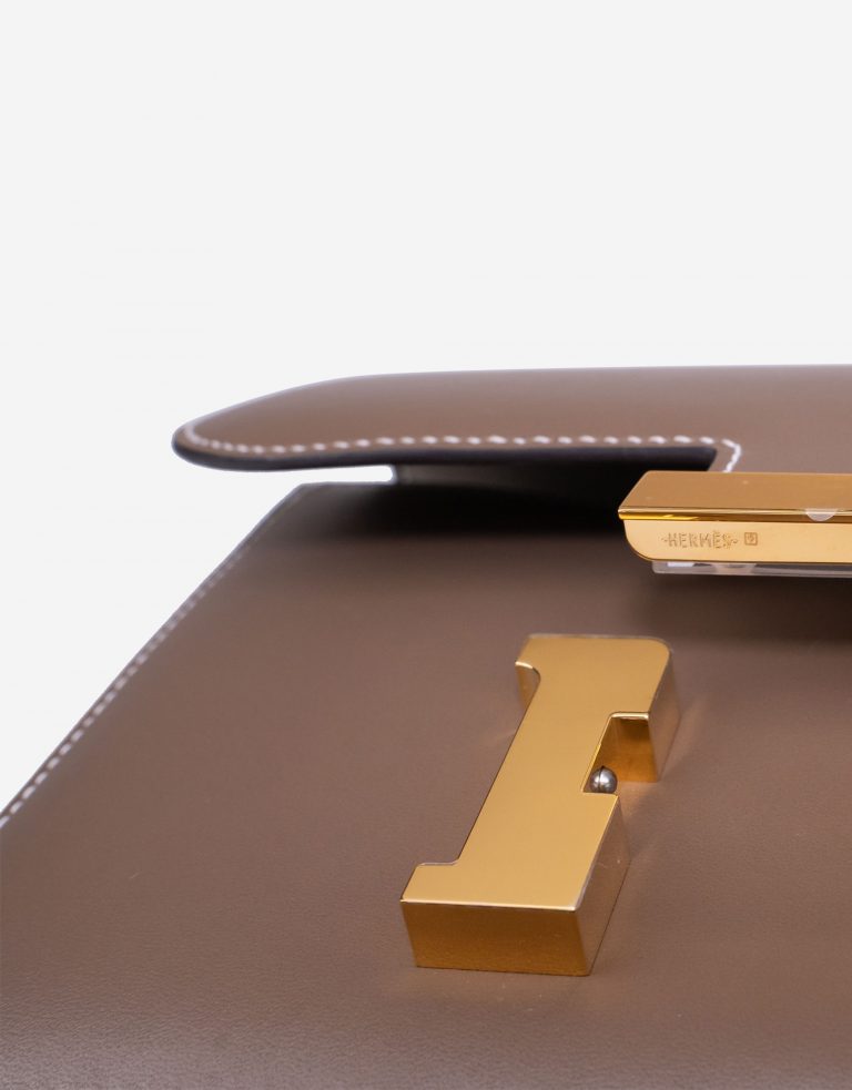 Pre-owned Hermès bag Constance Mini Tadelakt Etoupe Brown | Sell your designer bag on Saclab.com