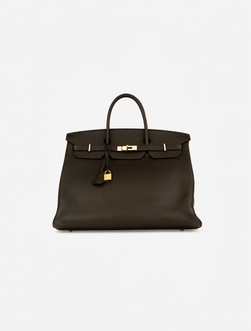 Pre-owned Hermès bag Birkin 40 Taurillon Clemence Vert Bronze Brown, Green | Sell your designer bag on Saclab.com