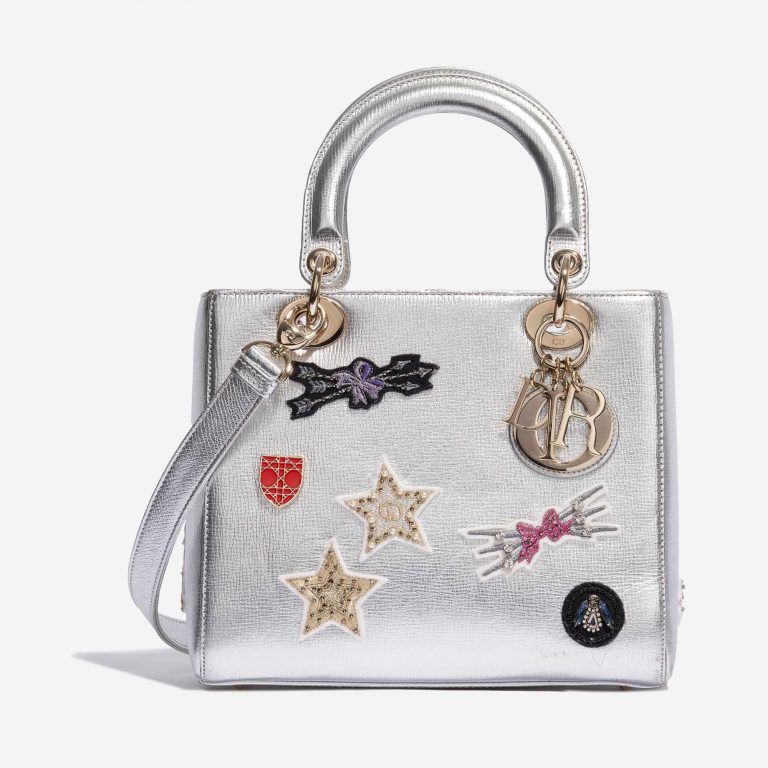 Dior Lady Medium Calf Silver