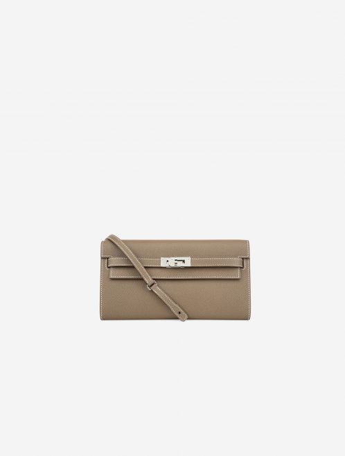 Pre-owned Hermès bag Kelly To Go Epsom Etoupe Brown | Sell your designer bag on Saclab.com