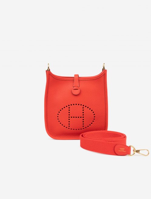 Pre-owned Hermès bag Evelyne 16 Taurillon Clemence Rouge De Coeur Red | Sell your designer bag on Saclab.com