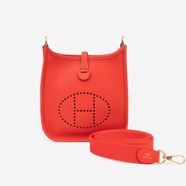 Pre-owned Hermès bag Evelyne 16 Taurillon Clemence Rouge De Coeur Red | Sell your designer bag on Saclab.com