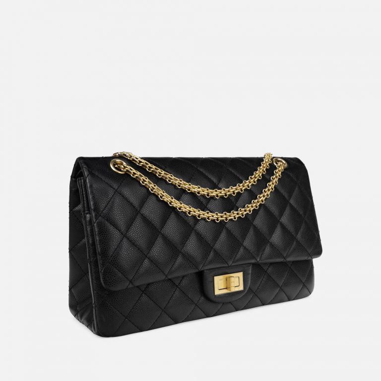 Chanel 2.55 227 Caviar Black