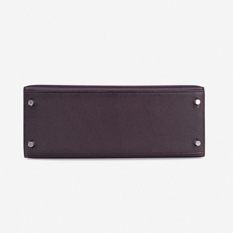 Hermès Kelly 28 HSS Brushed PHW Chevre Raisin / Black