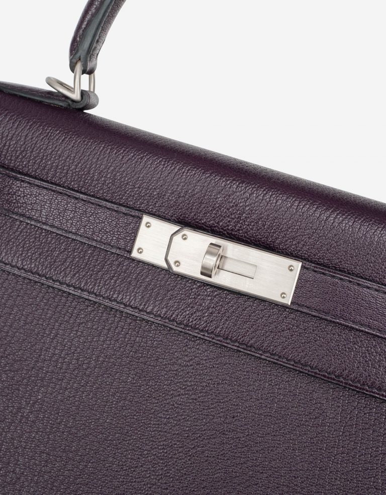 Hermès Kelly 28 HSS Brushed PHW Chevre Raisin / Black