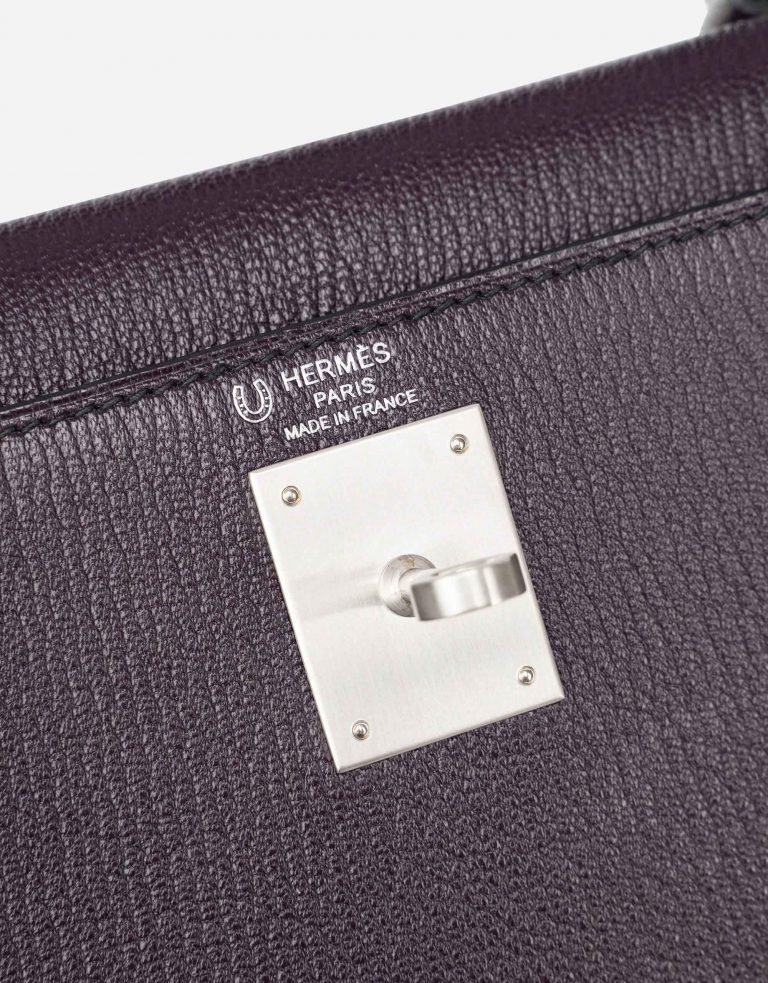 Hermès Kelly 28 HSS Brushed PHW Chevre Raisin / Black