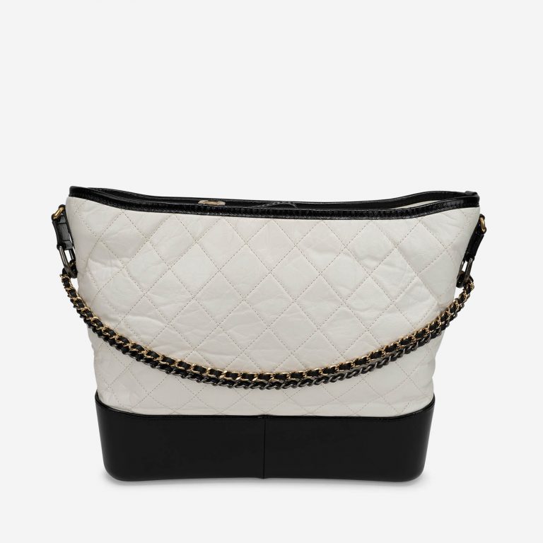 Pre-owned Chanel bag Gabrielle Medium Lamb Black / White Black, White | Sell your designer bag on Saclab.com