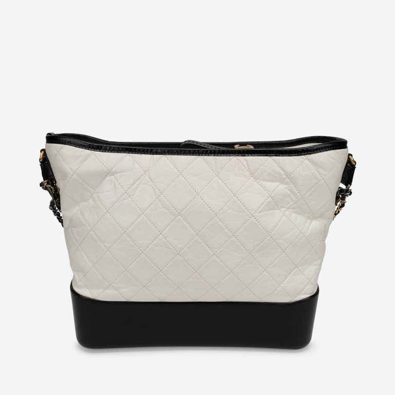 Pre-owned Chanel bag Gabrielle Medium Lamb Black / White Black, White | Sell your designer bag on Saclab.com