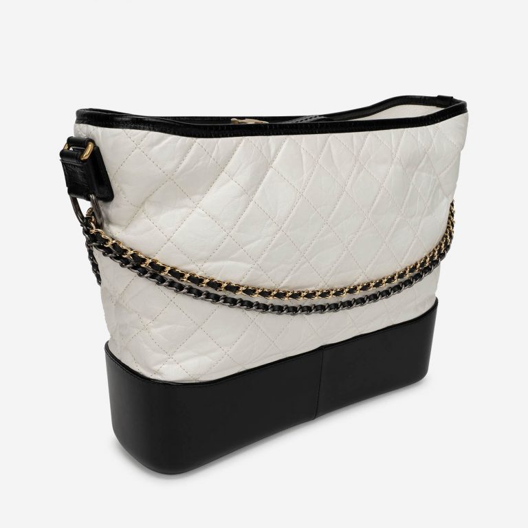 Pre-owned Chanel bag Gabrielle Medium Lamb Black / White Black, White | Sell your designer bag on Saclab.com