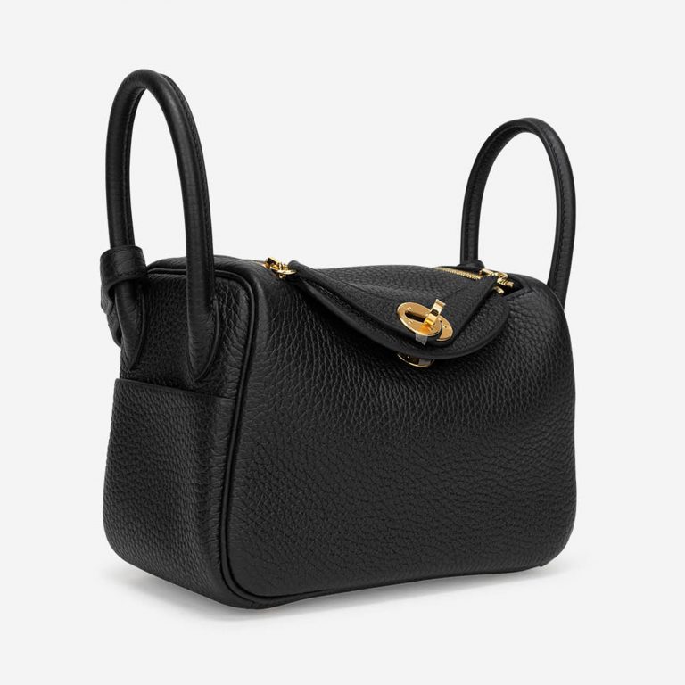 Pre-owned Hermès bag Lindy Mini Clemence Black Black | Sell your designer bag on Saclab.com