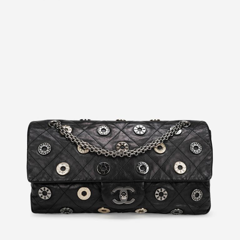 Pre-owned Chanel bag Timeless Medium Swarovski / Chevre Black Black | Sell your designer bag on Saclab.com