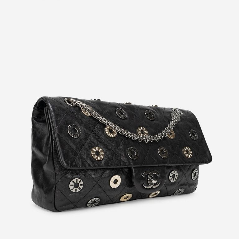 Pre-owned Chanel bag Timeless Medium Swarovski / Chevre Black Black | Sell your designer bag on Saclab.com