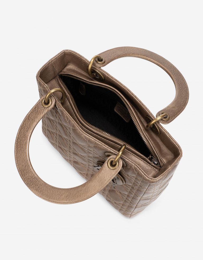 Pre-owned Dior bag Lady Medium Lamb Gold Gold | Sell your designer bag on Saclab.com