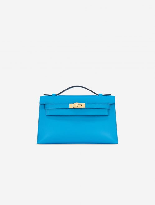 Pre-owned Hermès bag Kelly Pochette Swift Blue Frida Blue | Sell your designer bag on Saclab.com