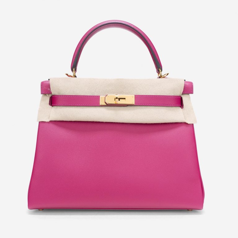 Hermès Kelly 28 Veau Madame Rose Pourpre