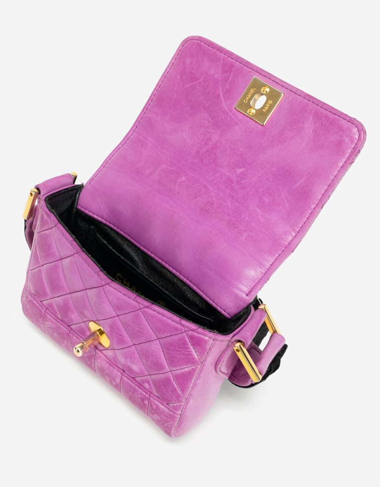 Vintage Chanel Timeless Micro Bag Calfskin Pink Open