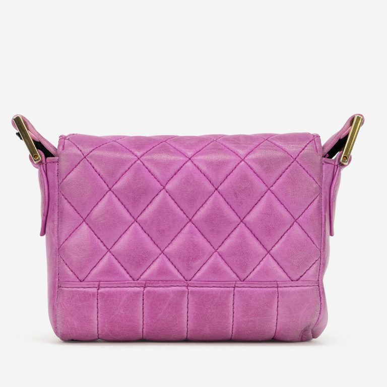 Vintage Chanel Timeless Micro Bag Calfskin Pink Backside
