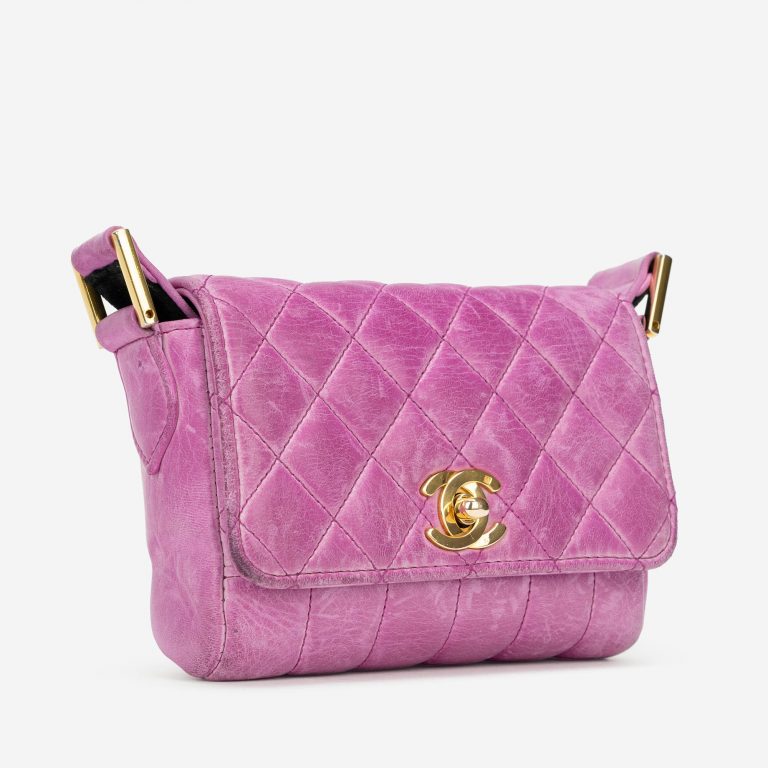 Vintage Chanel Timeless Micro Bag Calfskin Pink Side