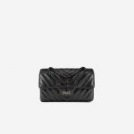 Chanel 2.55 Mini Rectangular So Black Chevron Lamb Front