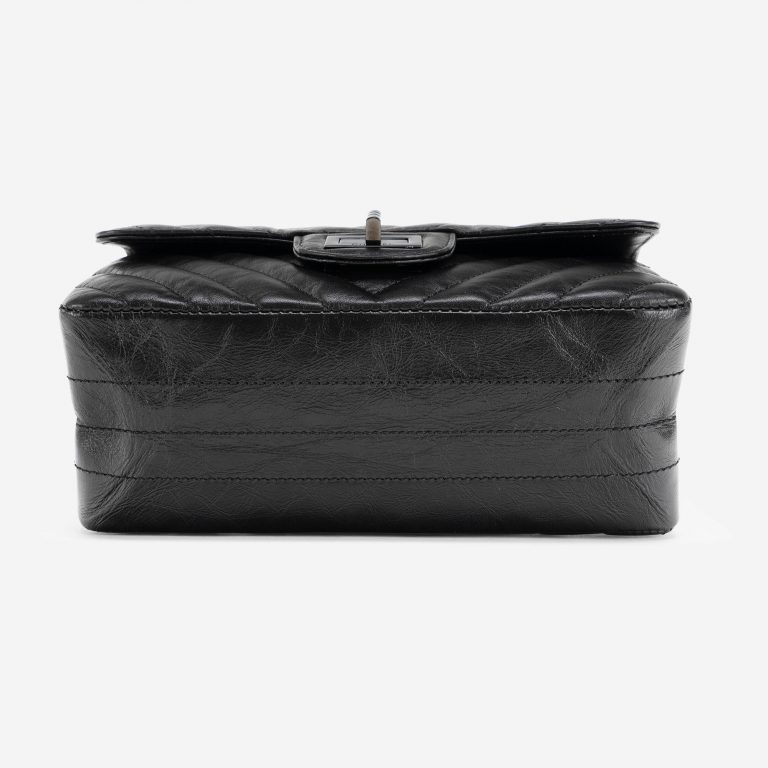 Chanel 2.55 Mini Rectangular So Black Chevron Lamb Bottom