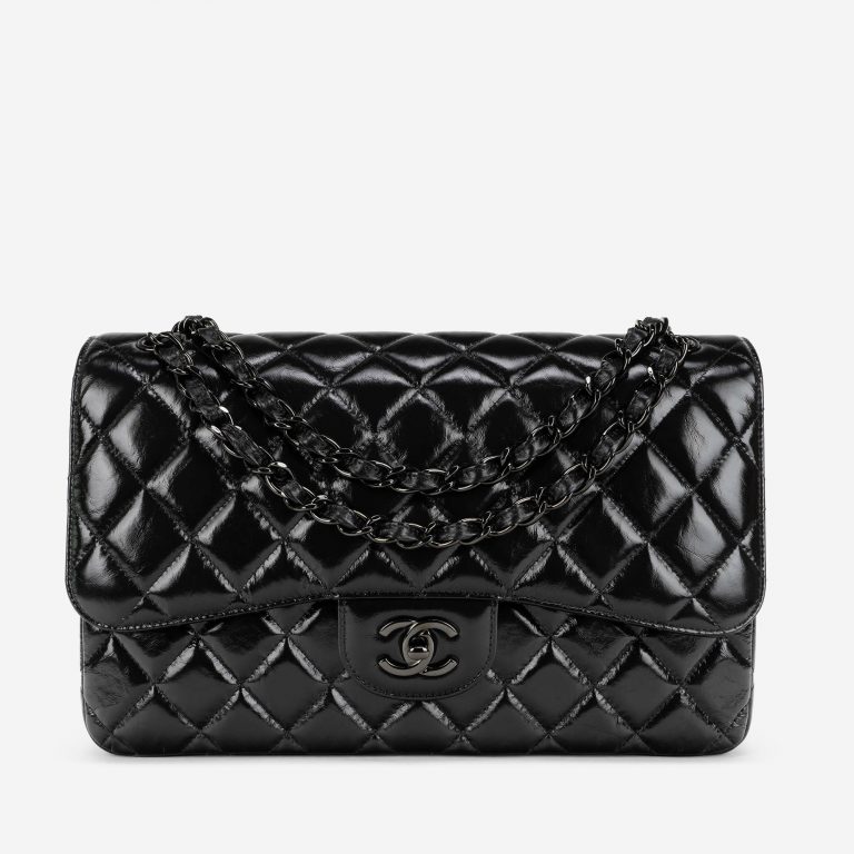 Chanel Timeless Jumbo Patent Leather So Black Front