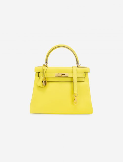 Hermès Kelly 28 Evercolor Lime GHW Front
