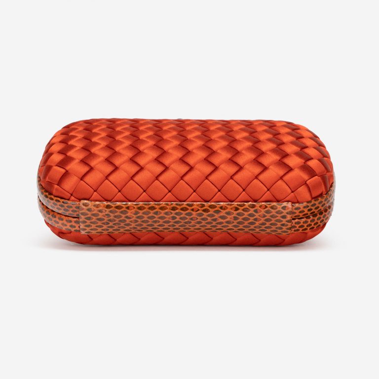 Bottega Veneta Knot Clutch Silk / Python Orange Bottom