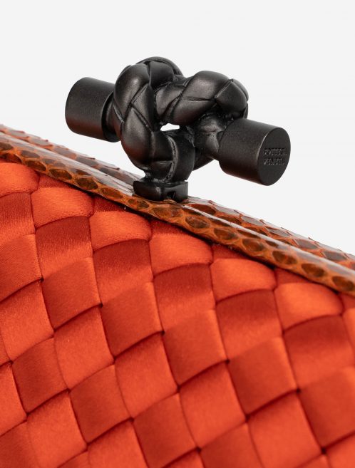 Bottega Veneta Knot Clutch Silk / Python Orange Clasp
