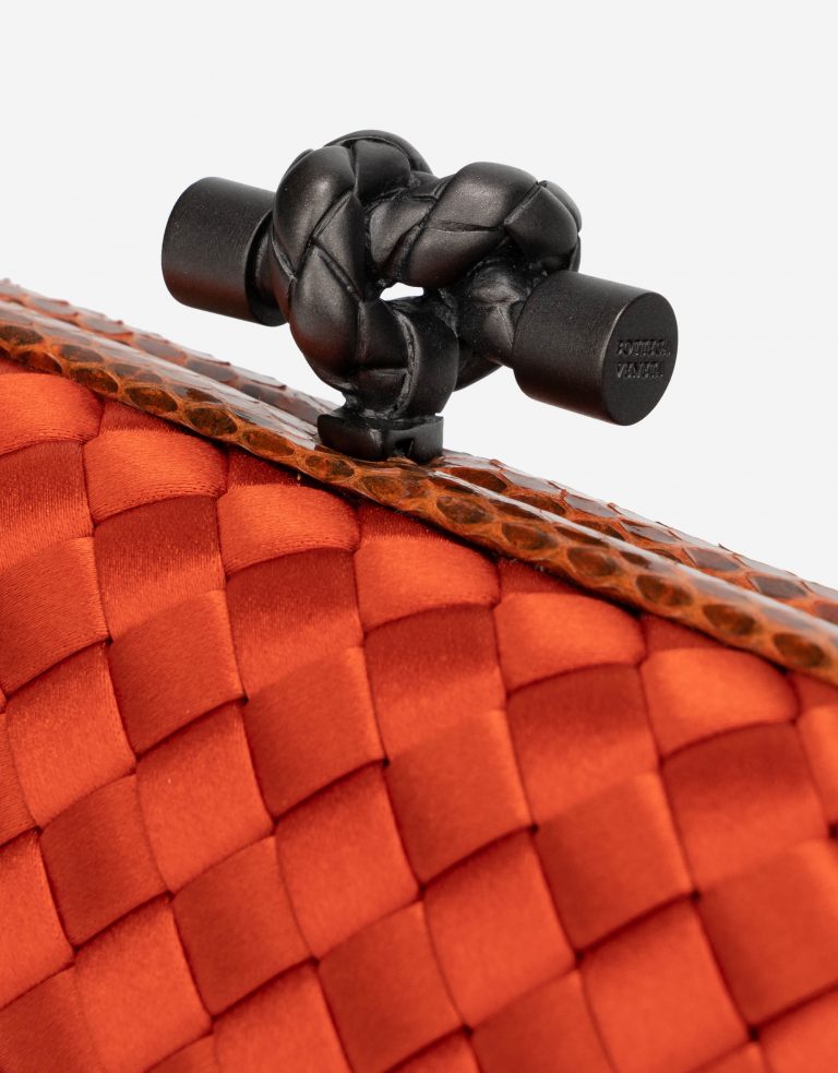 Bottega Veneta Knot Clutch Silk / Python Orange Clasp
