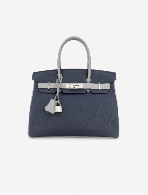 Hermès Birkin 30 Blue Encre Gris Mouette HSS Front