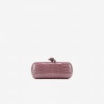 Bottega Veneta Stretch Knot Clutch Crocodile Violet